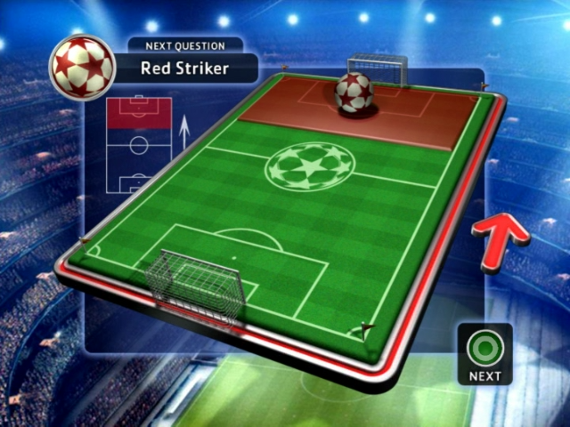 UEFA Champions League (DVD Player) screenshot: As red answers right they move to a forward position