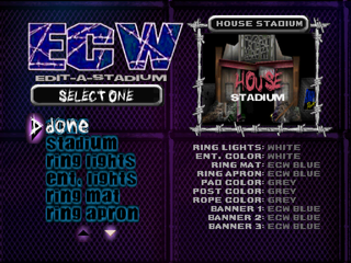 ECW Hardcore Revolution (PlayStation) screenshot: Customizing the arena.