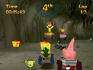 Nicktoons Racing (PlayStation) screenshot: Cave