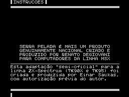 Serra Pelada (ZX Spectrum) screenshot: Credits