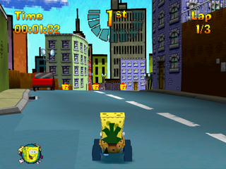 Nicktoons Racing (PlayStation) screenshot: City track
