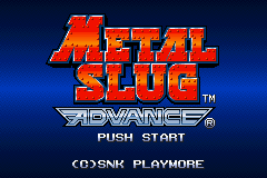 Metal Slug Advance (Game Boy Advance) screenshot: Title screen.