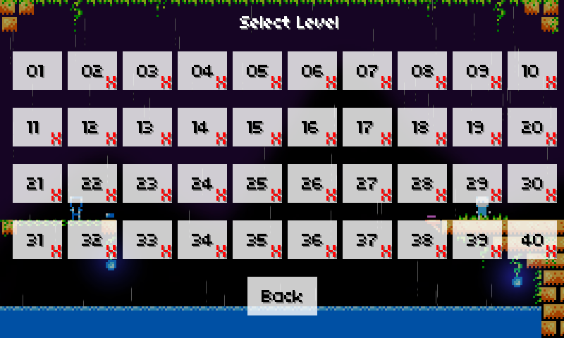 Alter Ego (Linux) screenshot: Level select. Only level 1 is available at the start.