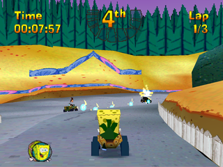 Nicktoons Racing (PlayStation) screenshot: Angry Beavers track