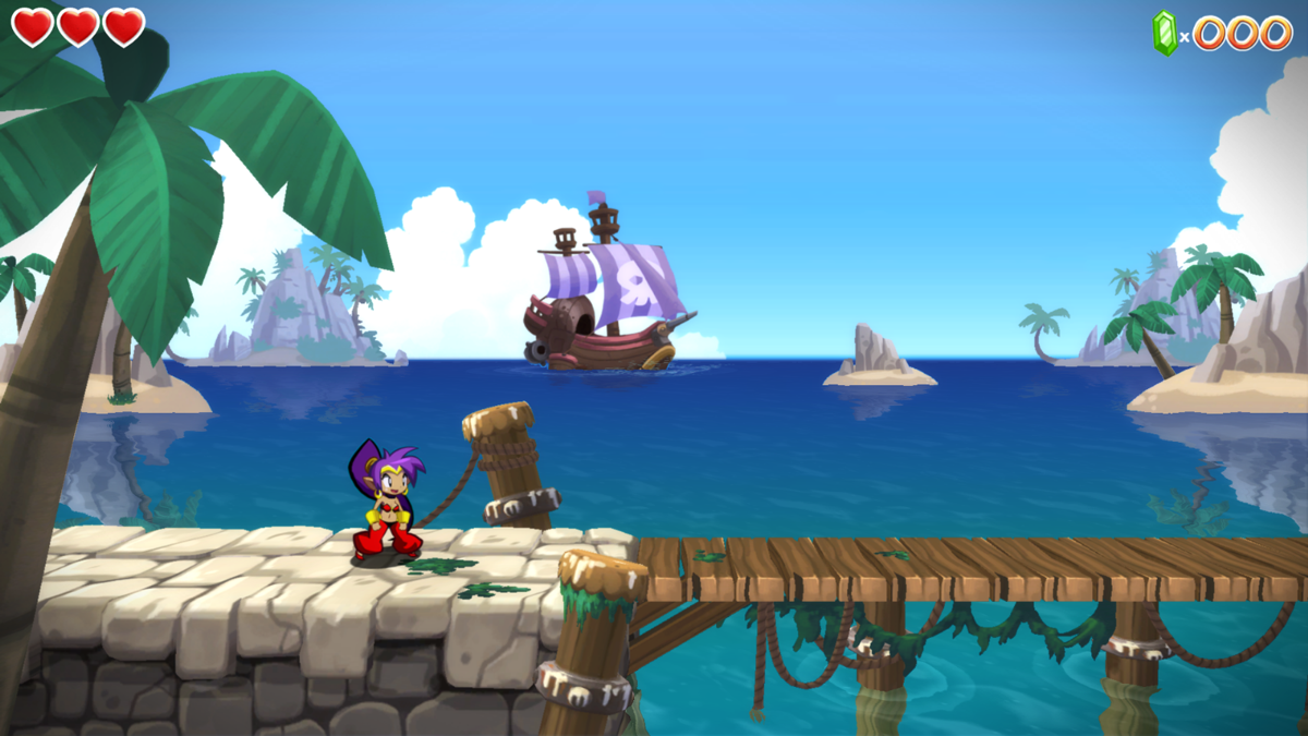 Shantae: Half-Genie Hero Demo (Windows) screenshot: The update adds a fourth level, which appears to be Scuttle Town.