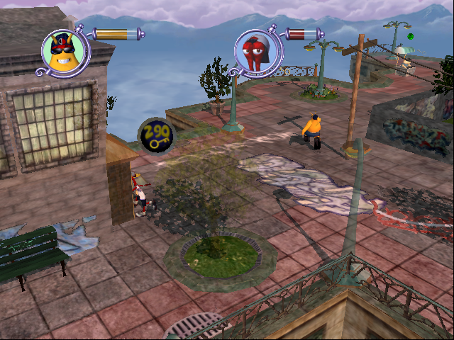 ToeJam & Earl III: Mission to Earth (Xbox) screenshot: Urban zone
