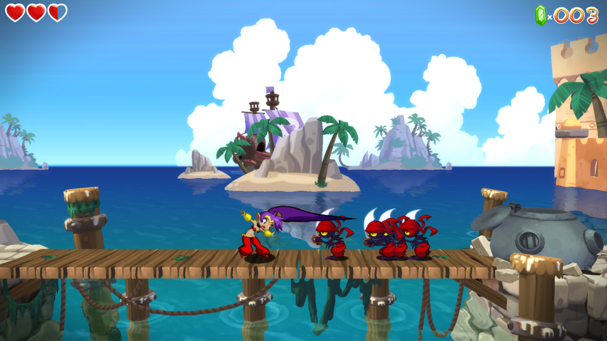 Shantae: Half-Genie Hero Demo (Windows) screenshot: Fighting Tinkerbats.