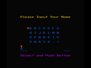The Return of Ishtar (MSX) screenshot: Input your name