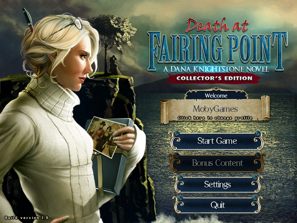 Death at Fairing Point: A Dana Knightstone Novel (Collector's Edition) (Windows) screenshot: Title and main menu