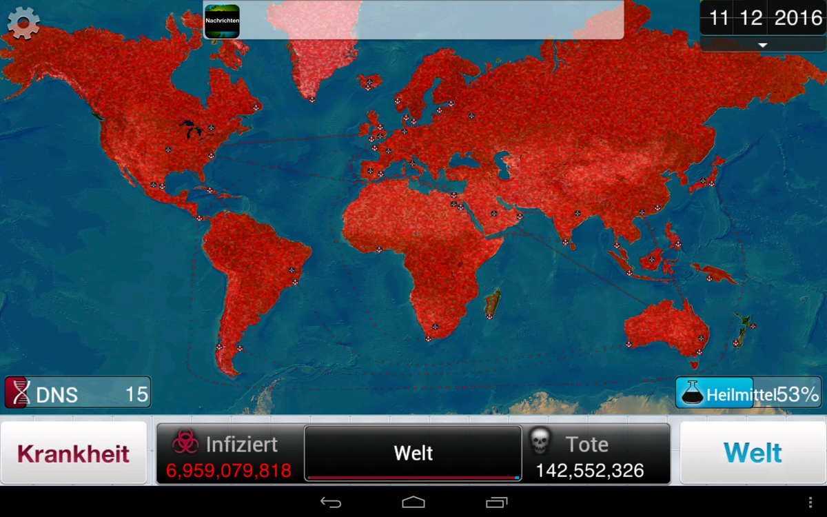 Screenshot of Plague Inc. (Android, 2012) - MobyGames