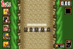 Tak: The Great Juju Challenge (Game Boy Advance) screenshot: We need to win a race after level 1.