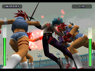 Evil Zone (PlayStation) screenshot: Midori clones
