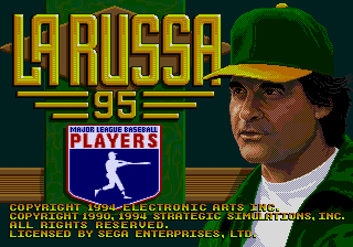 La Russa Baseball 95 (Genesis) screenshot: Title screen