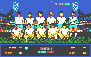 Rick Davis's World Trophy Soccer (Atari ST) screenshot: Only 4 teams to choose from