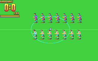 Rick Davis's World Trophy Soccer (Atari ST) screenshot: About to kick off