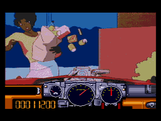 Road Blaster (SEGA CD) screenshot: Turn left!