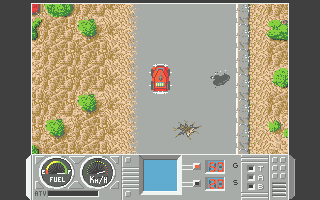 Road Raider (Atari ST) screenshot: A bumpy road