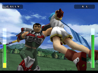 Evil Zone (PlayStation) screenshot: Gally vs. Alty