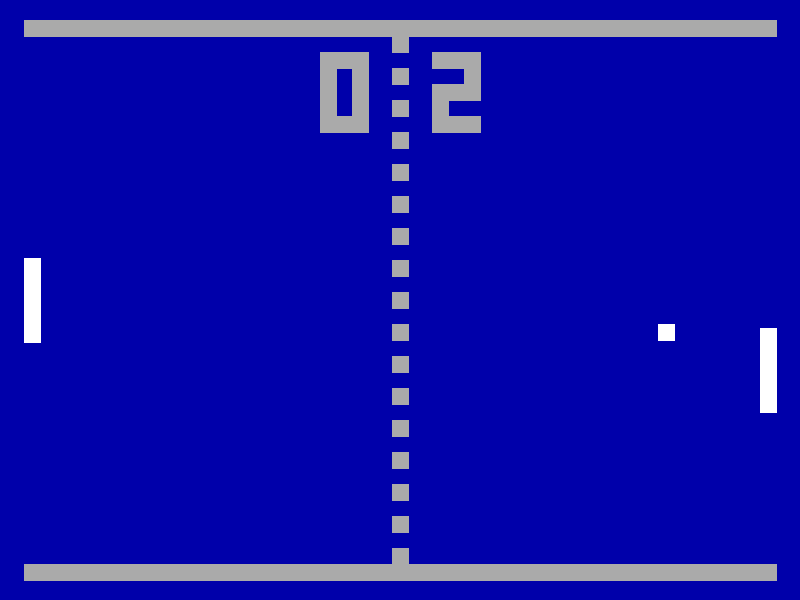 Emeritus Pong (Linux) screenshot: Playing with two players or against the computer