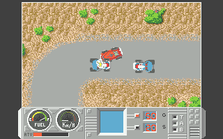 Road Raider (Atari ST) screenshot: Those look rather like police cars