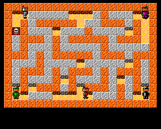Spod Blaster (Amiga) screenshot: Player 1 discovered an anti-bonus on the first level