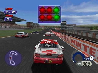 Jarrett & Labonte Stock Car Racing (PlayStation) screenshot: Race start