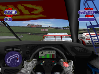 Jarrett & Labonte Stock Car Racing (PlayStation) screenshot: Cockpit view