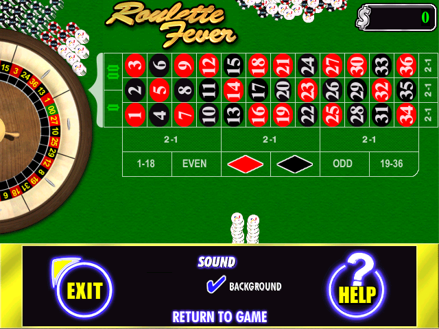 Roulette Fever (Windows) screenshot: The game's option screen
