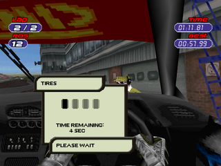 Jarrett & Labonte Stock Car Racing (PlayStation) screenshot: Pit stop
