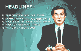 RoboCop 3 (Atari ST) screenshot: The options in the action sequence