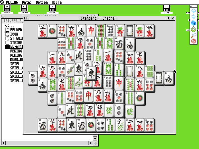 Peking 3.0 (Atari ST) screenshot: The high resolution tileset