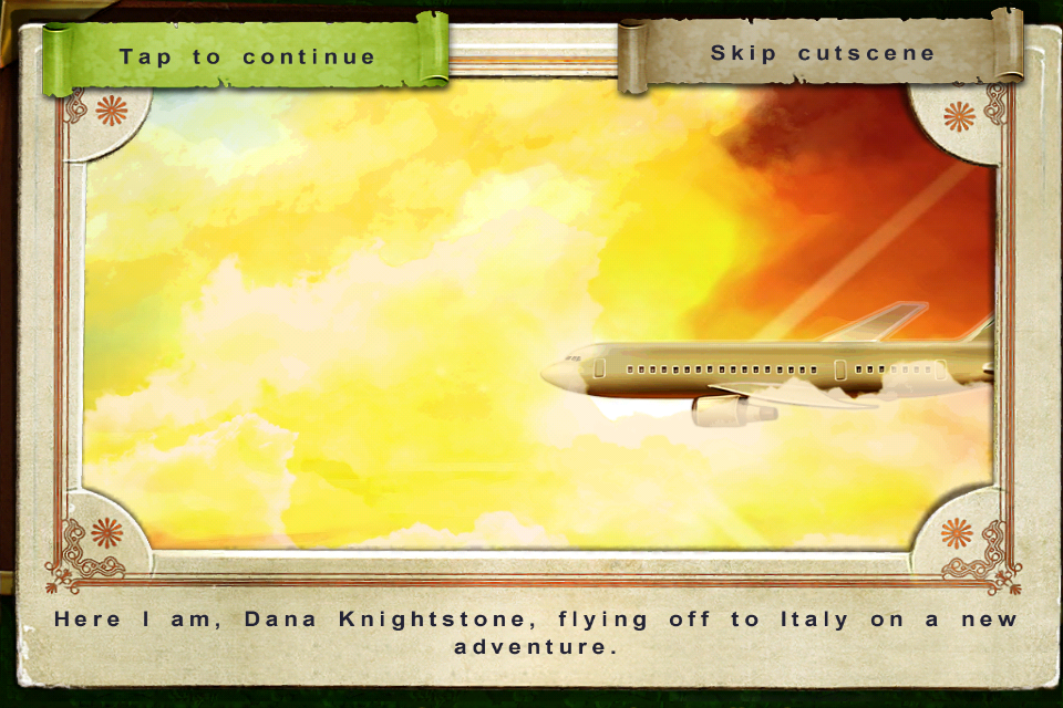 Death Under Tuscan Skies: A Dana Knightstone Novel (Collector's Edition) (iPhone) screenshot: Opening story