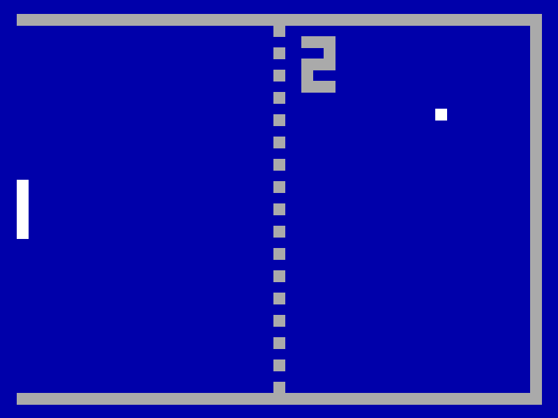 Emeritus Pong (Linux) screenshot: Playing one player against a wall