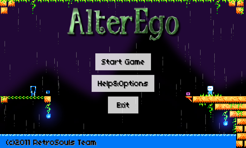 Alter Ego (Linux) screenshot: Title and main menu