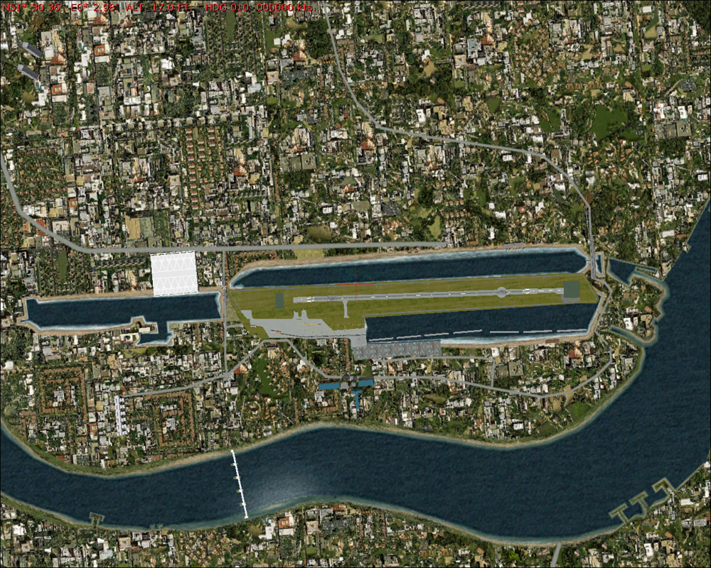 GB Airports (Windows) screenshot: London City Airport - Top-down overview
