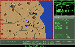 Gunship 2000 (Amiga) screenshot: Setting way points
