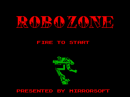 Robozone (ZX Spectrum) screenshot: Main menu