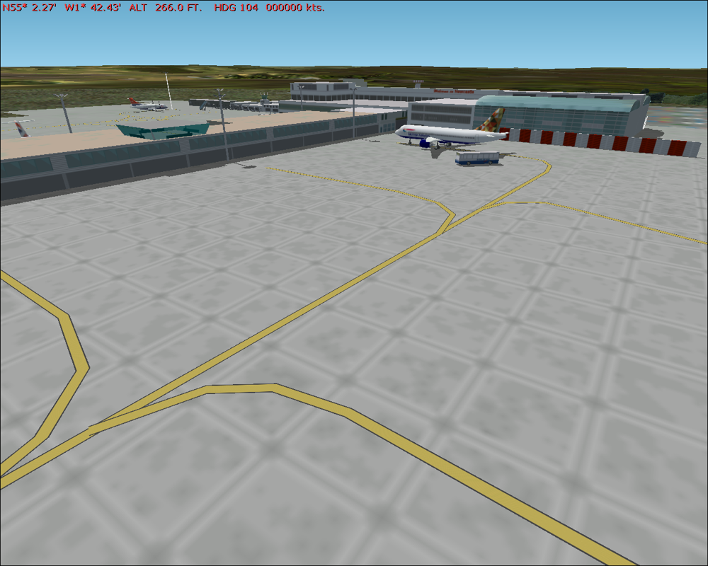 GB Airports (Windows) screenshot: Newcastle - terminal area