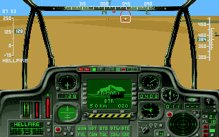 Gunship 2000 (Amiga) screenshot: Primary target in sight