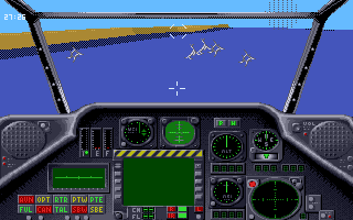 Gunship 2000 (Amiga) screenshot: We taken heavy damage