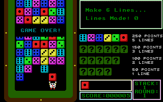 Mr Dice (Atari ST) screenshot: Game over