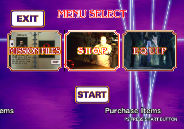 Vampire Night (PlayStation 2) screenshot: Shopping. My mom's favorite hobby in a shooter video game.