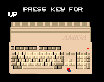 Avatris (Amiga) screenshot: Defining the keys for player one. Showing the Amiga is a nice touch