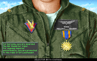 Gunship 2000 (Amiga) screenshot: Receiving a medal