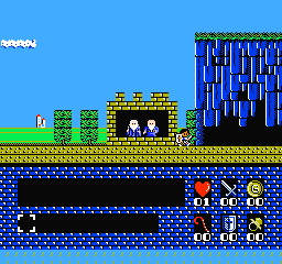 Romancia: Dragon Slayer Jr. (NES) screenshot: Entering the cave