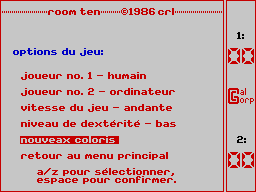 Room Ten (ZX Spectrum) screenshot: Using the multi-language support