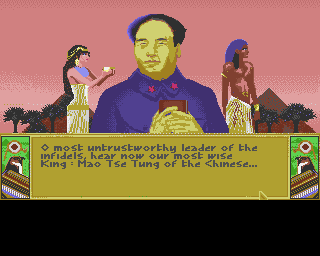 Sid Meier's Civilization (Amiga) screenshot: Talking to Mao Tse Tung