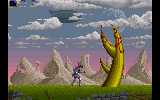 Shadow of the Beast (Amiga) screenshot: Bloody thorn