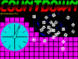 Countdown (ZX Spectrum) screenshot: Title screen (TV Games release)