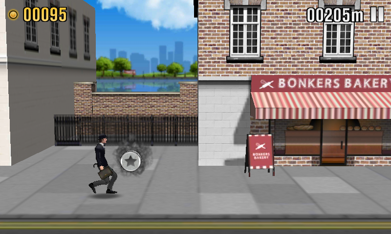 Monty Python's The Ministry of Silly Walks (Android) screenshot: The invincibility power up